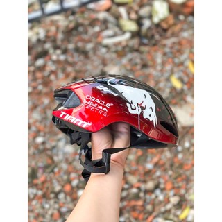 ( Kèm túi đựng nón và hộp ) Nón xe đạp thể thao Tiant D03 màu Red Bull Oracle chính hãng