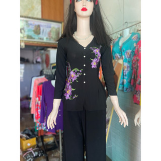 Áo bà ba thêu hoa trực tiếp(áo lẻ không kèm quần)