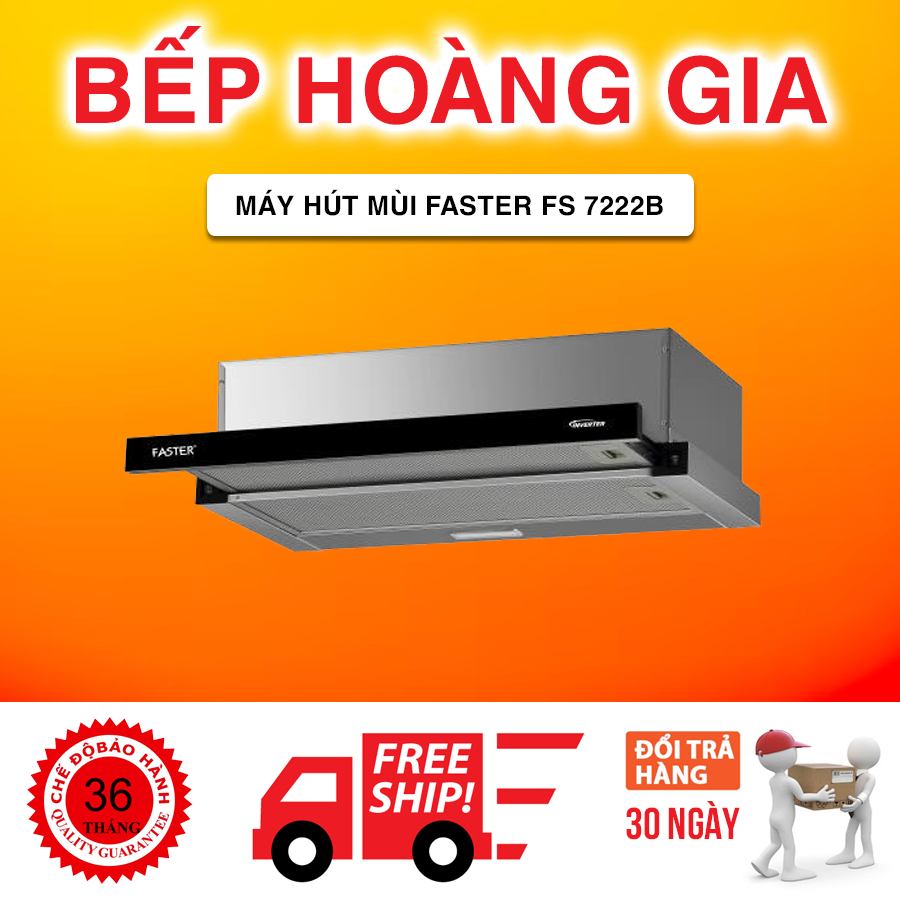 Máy hút mùi âm tủ Faster FS 7222B nhỏ gọn, hút khỏe, kéo ra hút, đẩy vào đóng 2 tốc độ