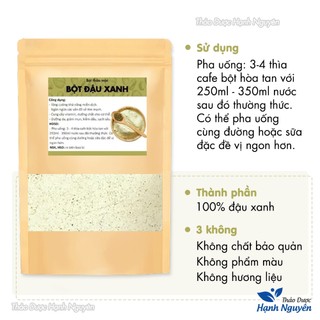 Bột đậu xanh rang thơm 100g, nguyên chất, nghiền mịn, dùng đắp mặt, pha uống, bổ sung chất xơ