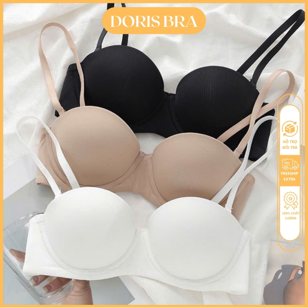 Áo lót nữ,AC126 áo ngực su trơn quả ngang đệm mỏng nâng ngực quyễn rũ