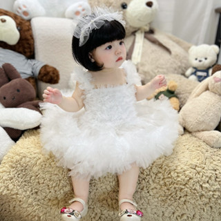 [Kèm Bờm] Váy Tutu Màu Trắng Bồng Bènh Cho Bé - Sâu Trắng