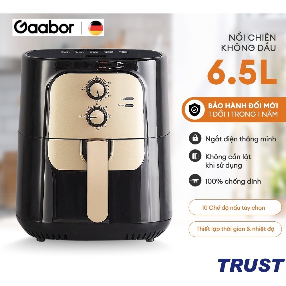Nồi chiên không dầu Gaabor AF65M-BK01A dung tích 6.5L 1400W - Chính Hãng