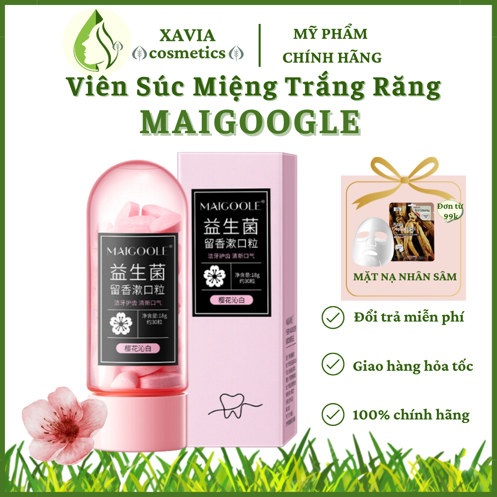 Viên súc miệng MAIGOOGLE - Kem đánh răng MAIGOOGLE loại bỏ mảng cao răng, mảng bám, giúp răng trắng sáng, thơm miệng