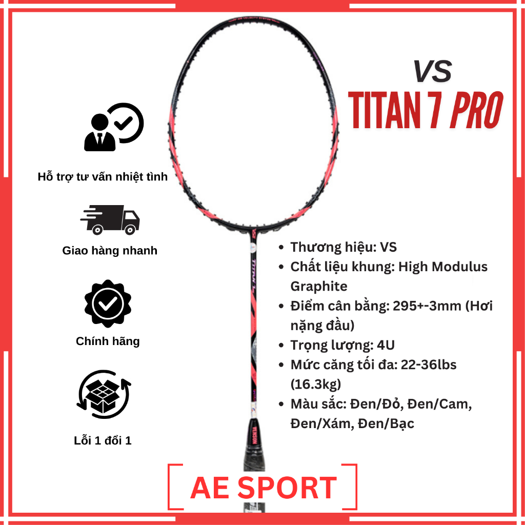 Vợt Cầu Lông VS Titan 7 Pro Chính Hãng