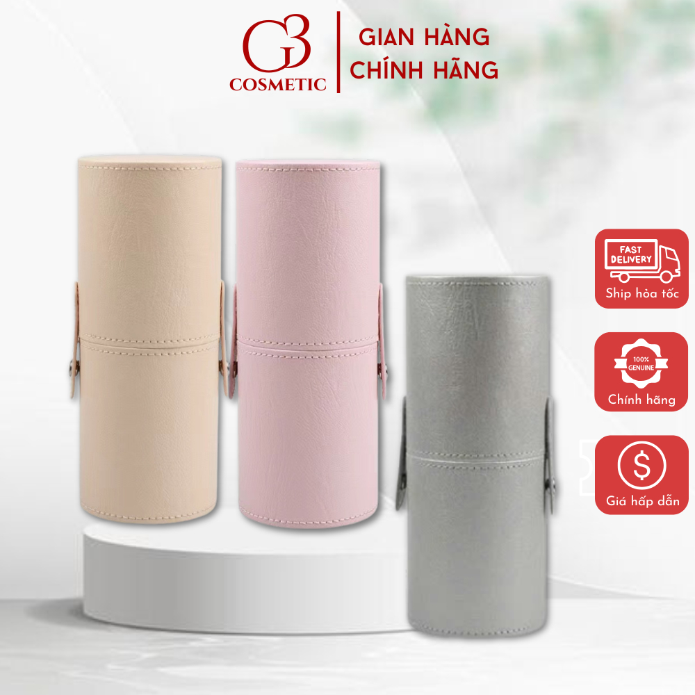 Ống đựng cọ, cốc đựng cọ trang điểm chất liệu da PU dễ vệ sinh không thấm nước G3COSMETICS