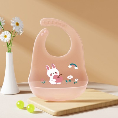 Yếm Ăn Dặm Silicon 3D Trong Suốt Có Máng Hứng KidAndMom Cao Cấp Hàn Quốc Chất Liệu An Toàn