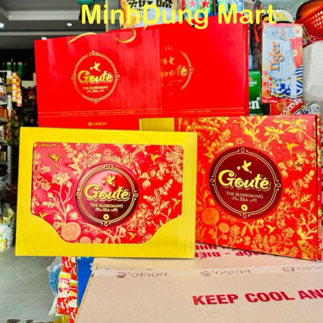 (Kèm Túi Xách)Bánh Tết Goute hộp giấy và thiếc 15p và 12P