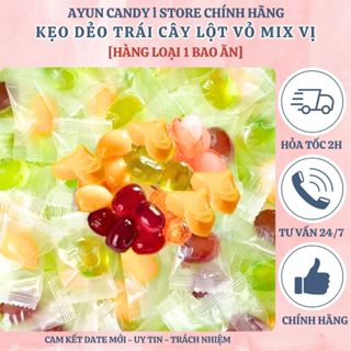 [SIÊU NGON] Kẹo Dẻo Trái Cây Lột Vỏ Ít Đường, Kẹo Trái Cây Bóc Vỏ Vị Xoài, Vải, Nho - Ăn Vặt Gía Rẻ