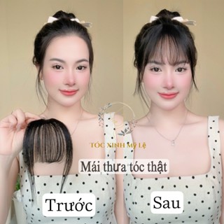 Mái Giả Bằng Tóc Thật 100% Dệt Tay - Tóc Mái Giả Thưa, Tóc Thật, Tóc Đẹp Hàn Quốc, Tóc Xinh Mỹ Lệ