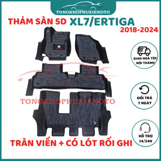 Thảm lót sàn/Trải sàn NHỰA 5D xe Suzuki XL7/ Ertiga đời 2018- 2023,2024-Nhựa TPE 5D TRÀN VIỀN đúc nguyên khối đúc