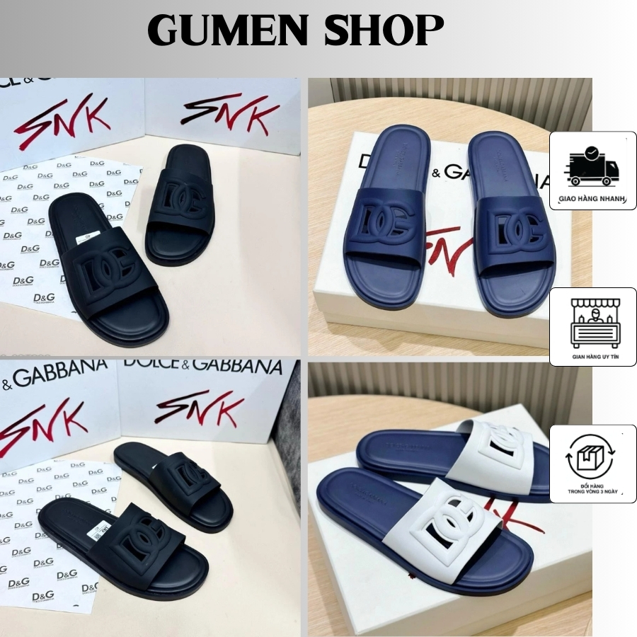 Dép Nam DG Đế Cao Su Non Siêu Đẹp - Dép Quai Ngang Vân Nổi Logo Chữ DG Hoa Văn Cao Cấp