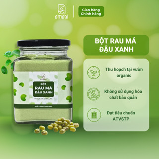 Bột rau má đậu xanh OGANIC nảy mầm AMABI, Bột rau má nguyên chất thanh nhiệt, giải độc, mát gan 100% tự nhiên (hộp 500g)