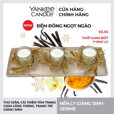 Nến Ly Giáng Sinh Zenme - Ngọt Ngào Đêm Đông (Set Vàng)