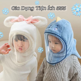 TE02 Mũ Kính Trẻ Em Từ 1-8 Tuổi, Mũ Trùm Đầu Kèm Kính Cho Bé Chống Gió Lạnh, Chống Bụi Hiệu Quả Mẫu Mới 2025