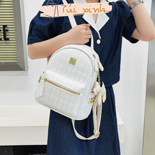 Balo mini nữ màu trắng đen thời trang cao cấp hàn quốc đi làm đi chơi nhều ngăn chống thấm nước TVM05