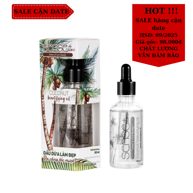 (SALES HÀNG CẬN DATE THÁNG 12/2025) DẦU DỪA LÀM ĐẸP SENSE PLUS 50 ML