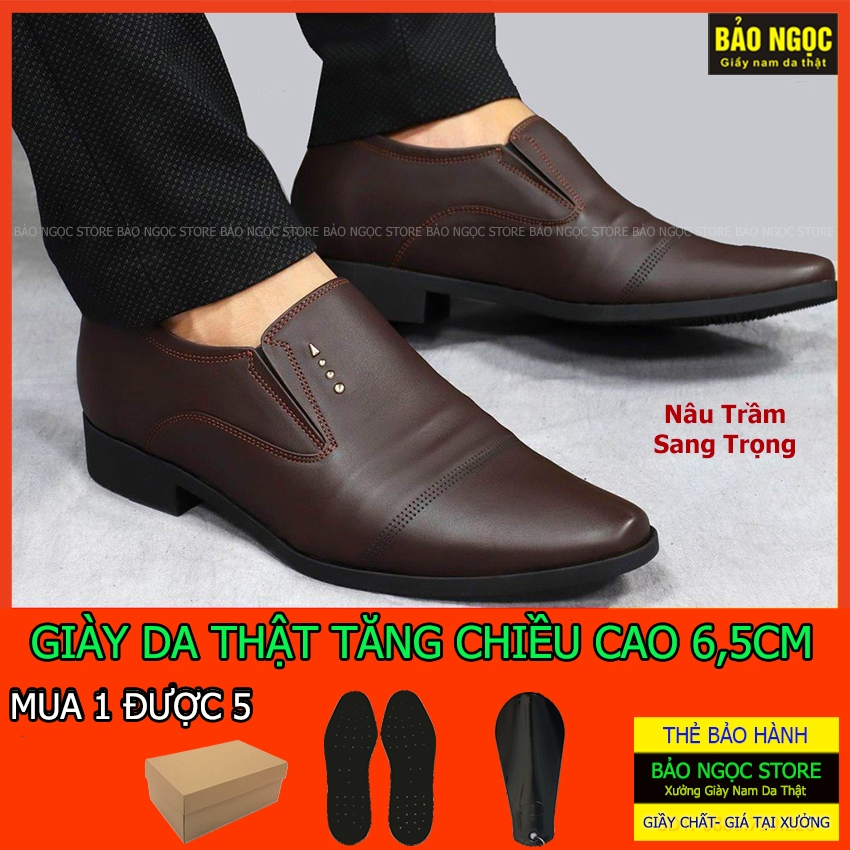 Giày tăng chiều cao nam Bảo Ngọc Mã TC126 ✅ ĐẾ KHÂU CỰC BỀN - Cao Ẩn 7cm Kín Đáo 🎁 Bảo Hành Nổ Da 12 Tháng