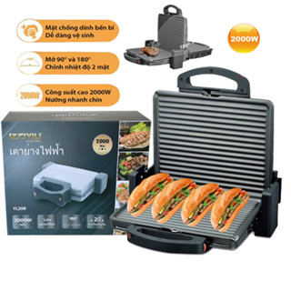 Máy kẹp nướng bánh mì, Máy ép bánh mỳ khuôn rộng chuyên kinh doanh YILI 2000W [BH 12 Tháng]