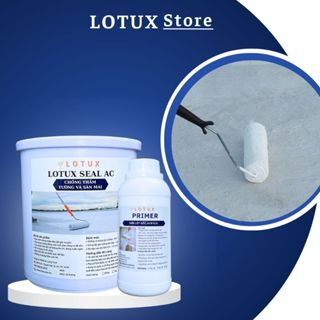 Sơn lót và sơn chống thấm tường, sàn, mái bám dính cao, chịu UV, chiụ nhiệt tốt, ngăn ẩm mốc LOTUX, Combo 2