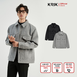 Áo Khoác Dạ Nam KRIK Form Regular Thiết kế Áo Sọc Caro Trẻ Trung Năng Động Lịch Lãm  Ak5101