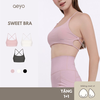 aeyo | Áo bra tập yoga gym nữ Sweet lưng dây cách điệu, mút rời, chất liệu cao cấp dày dặn ôm sát