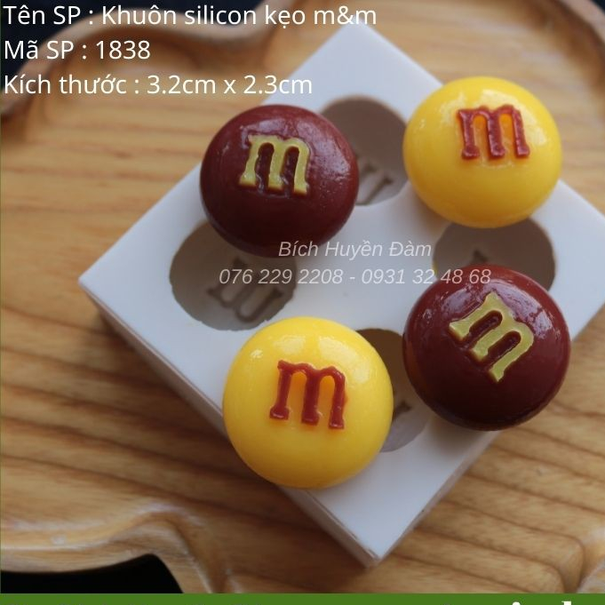 Khuôn silicon kẹo m&m 1838 làm rau câu, socola