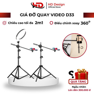 Giá Đỡ Quay Video Chụp Ảnh Topshot D33 Kèm Chân Đèn - Chắc Chắn - Tiện Lợi - Chính Hãng HD Design