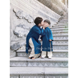   7-30kg  bộ áo dài truyền thống Minh Khôi vải lụa  KÈM QUẦN  cho bé trai mặc đi chơi Lễ Hội Lễ Tết 