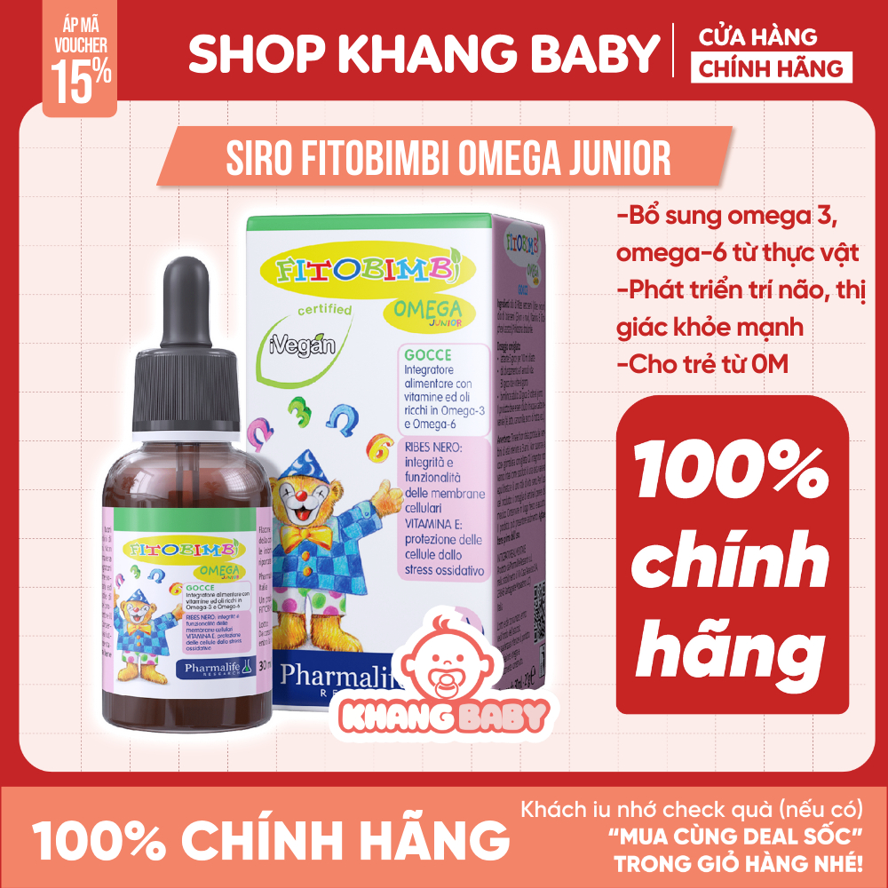 Siro Fitobimbi Omega Junior lọ 30ml - Shop Khang Baby