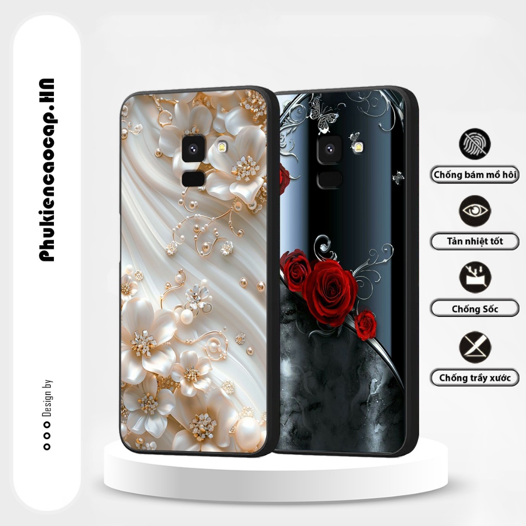 Ốp lưng Samsung A8 2018 / A8 Plus / A8+ / A8 Star - Ốp TPU in hình Hoa hồng, Pha lê thể thao, năng đ