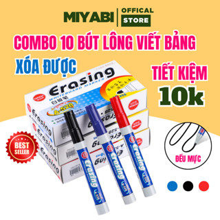 COMBO 10 bút lông viết bảng trắng xóa được ,bút dạ - văn phòng phẩm - bút lông bảng cao cấp - MIYABI