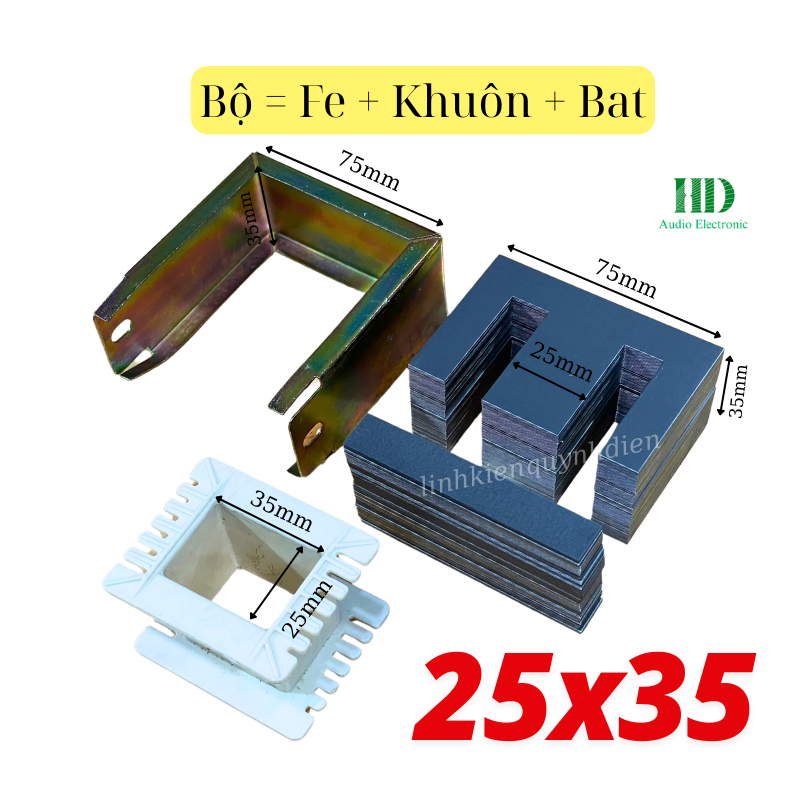 Fe quấn biến áp EI 25/35 (fe 5a) lá fe dày 0.5mm- LinhKien HD