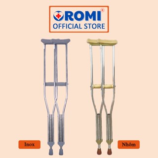 Nạng chống nách OROMI C11/C12 nhập khẩu - Chất liệu inox/nhôm, cao su mềm - Dụng cụ hỗ trợ người khuyết tật