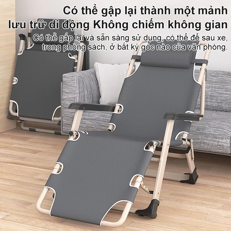 Ghế Thư Giãn Gấp Gọn Kèm Nệm Cao Cấp Và Gối Khung Giường Hợp Kim Cao Cấp Chịu Tại 200KG | BigBuy360 - bigbuy360.vn