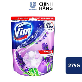 Combo 5 Bộ Viên tẩy bồn cầu Vim Power 5 Hương Lavender 55G x 5