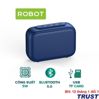 Loa Bluetooth Mini 5.0 ROBOT RB100 Blue Phiên Bản Nâng Cấp 5W - Hỗ trợ thẻ Micro SD & USB