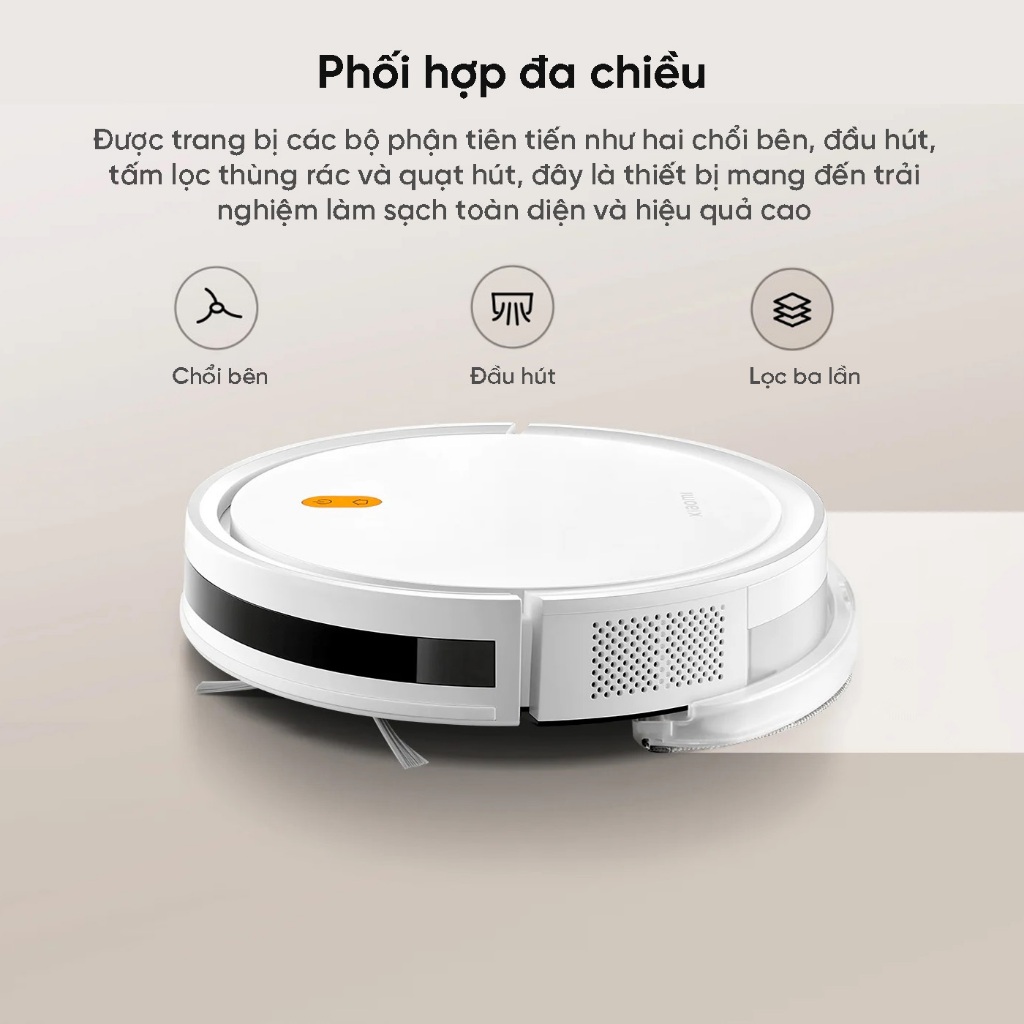 Robot Hút Bụi Lau Nhà Xiaomi Robot Vacuum E5 - Lực hút 2000Pa, 150m2 - Ba Cấp Độ Hút | BigBuy360 - bigbuy360.vn