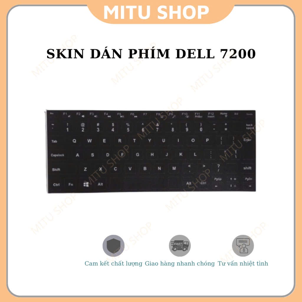 Skin dán phím chuyên dụng dành cho phím Dell 7200 7210 - Hàng thiết kế riêng, Ngôn ngữ Tiếng Anh
