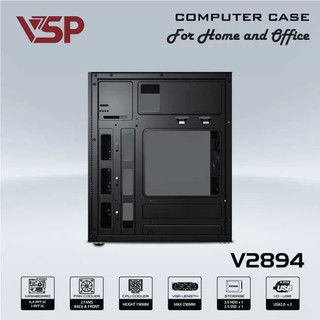 [Giá rẻ dủy diệt] Vỏ Case máy tính VSP V2894 thùng máy tính văn phòng nhỏ gọn hỗ trợ M-ATX/I-ATX