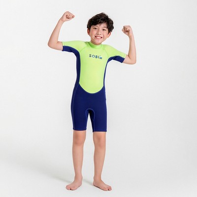 Wetsuit Marine Đồ bơi giữ nhiệt dành cho bé trai màu xanh neon 1.5mm