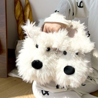 Dép đi trong nhà mùa đông hình chó xù cute giữ ấm đôi chân thoải mái đi lại, dép lông hình thú bông xinh