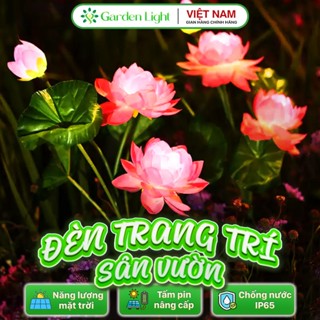 Đèn trang trí năng lượng mặt trời hoa sen, tích kiệm điện, bóng siêu sáng, chống thấm nước - DA3150