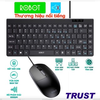  Combo Bàn Phím Có Dây Mini ROBOT RK10 va Chuột Quang Có Dây ROBOT M120 