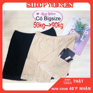 QV Túi ♥️ BigSize 50- 90kg ♥️ Quần Mặc Trong Váy Dáng Dài Cotton Viền Ren cao Cấp Quần Hàng Việt Nam Quần Váyn