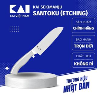 Dao bếp SEKI MAN JU SMALL SANTOKU KNIFE (ETCHING) Dao thái đa năng bằng thép liền khối 145mm 165mm