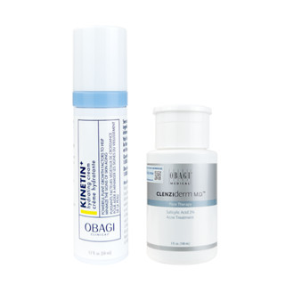 Bộ đôi Dung dịch tẩy tế bào chết BHA Obagi Pore Therapy 148ml & Kem dưỡng Obagi Kinetin Cream 50ml - Giảm mụn, phục hồi