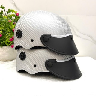 Nón Bảo Hiểm Nửa Đầu Màu Sơn Nhám Caro Có 2 Nút Thông Gió, Mỏ Nón Mềm Dẻo Tháo Rời