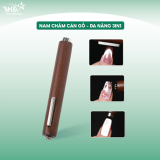 Nam châm hơ mắt mèo 3in1 đa năng cán gỗ - Nam châm lực hút mạnh chuyên dụng cho nail