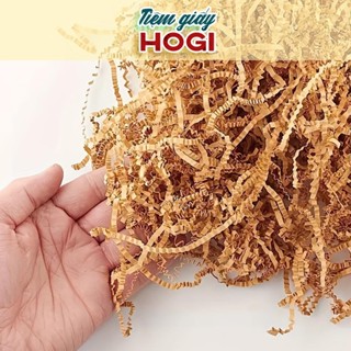 1kg giấy rơm nâu sợi nhún HOGI, giấy kraft lót hộp quà chống sốc đa năng, trang trí tiện lợi